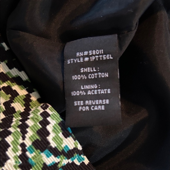 JAX Cotton Sheath Dress Green Geometric Print Size 6 - Picture 10 of 10